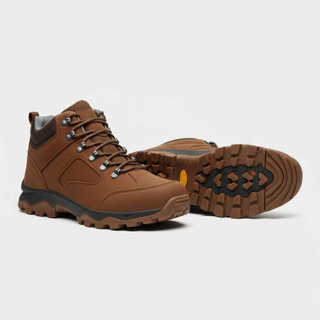 Mens Suede Hiking Shoes with Non Slip Rubber Sole and Ankle Support for Trail and Mountain Treks