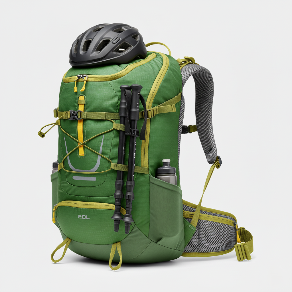20L Lightweight Hiking Backpack with Ventilated Back and Gear Loops for Day Trips and Cycling