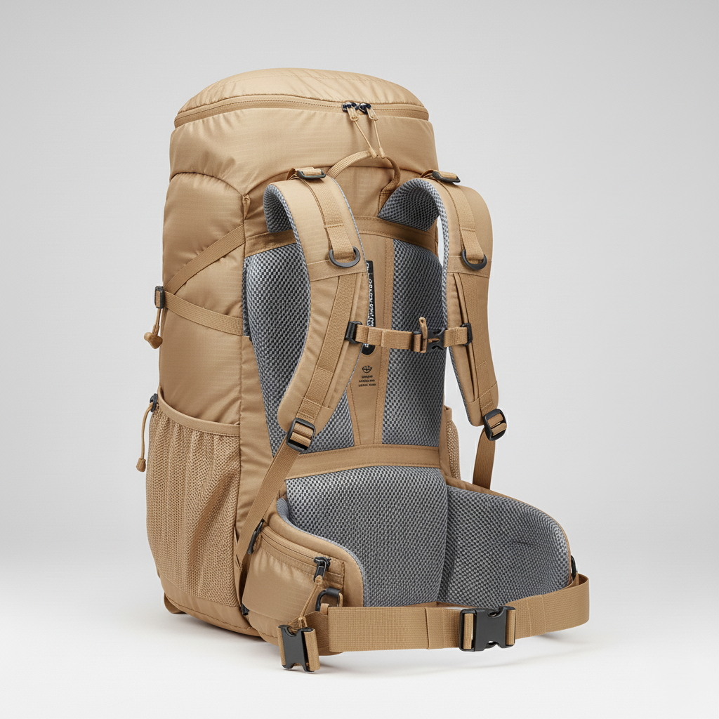 40L Lightweight Nylon Hiking and Camping Backpack with Adjustable Straps and Mesh Pockets for Trail and Travel
