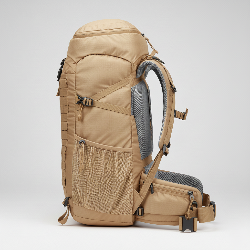 40L Lightweight Nylon Hiking and Camping Backpack with Adjustable Straps and Mesh Pockets for Trail and Travel