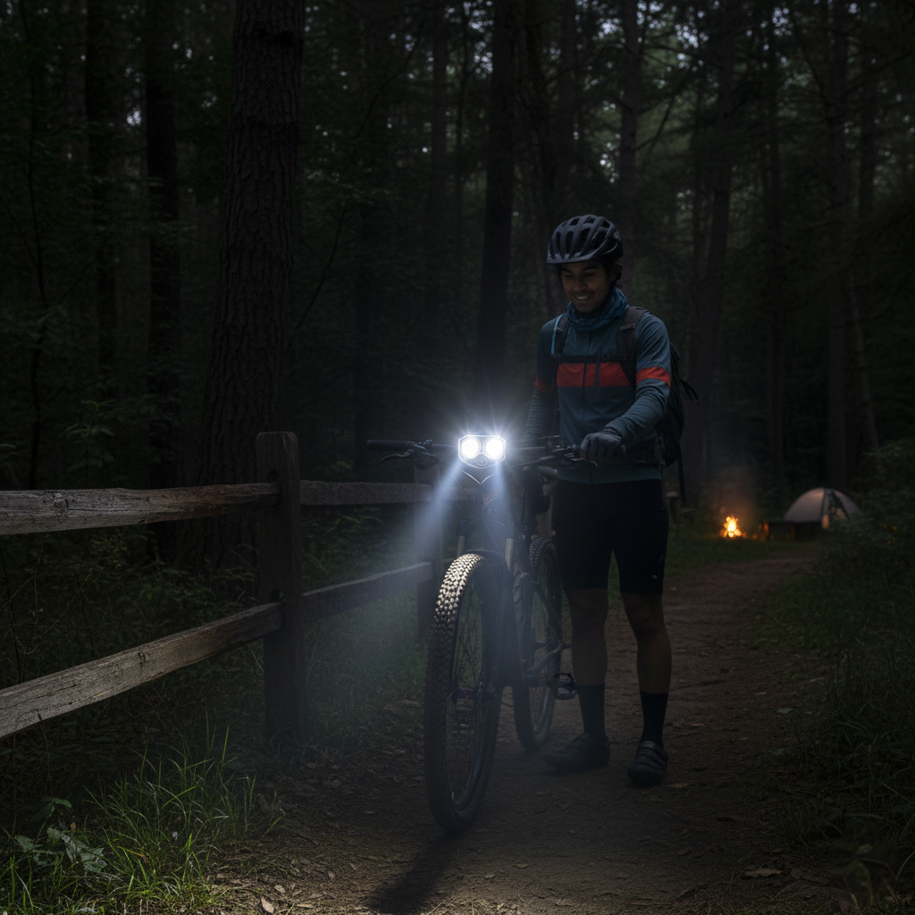 USB C and Solar Rechargeable Bike Headlight with Power Display and Adjustable Beam for Night Cycling