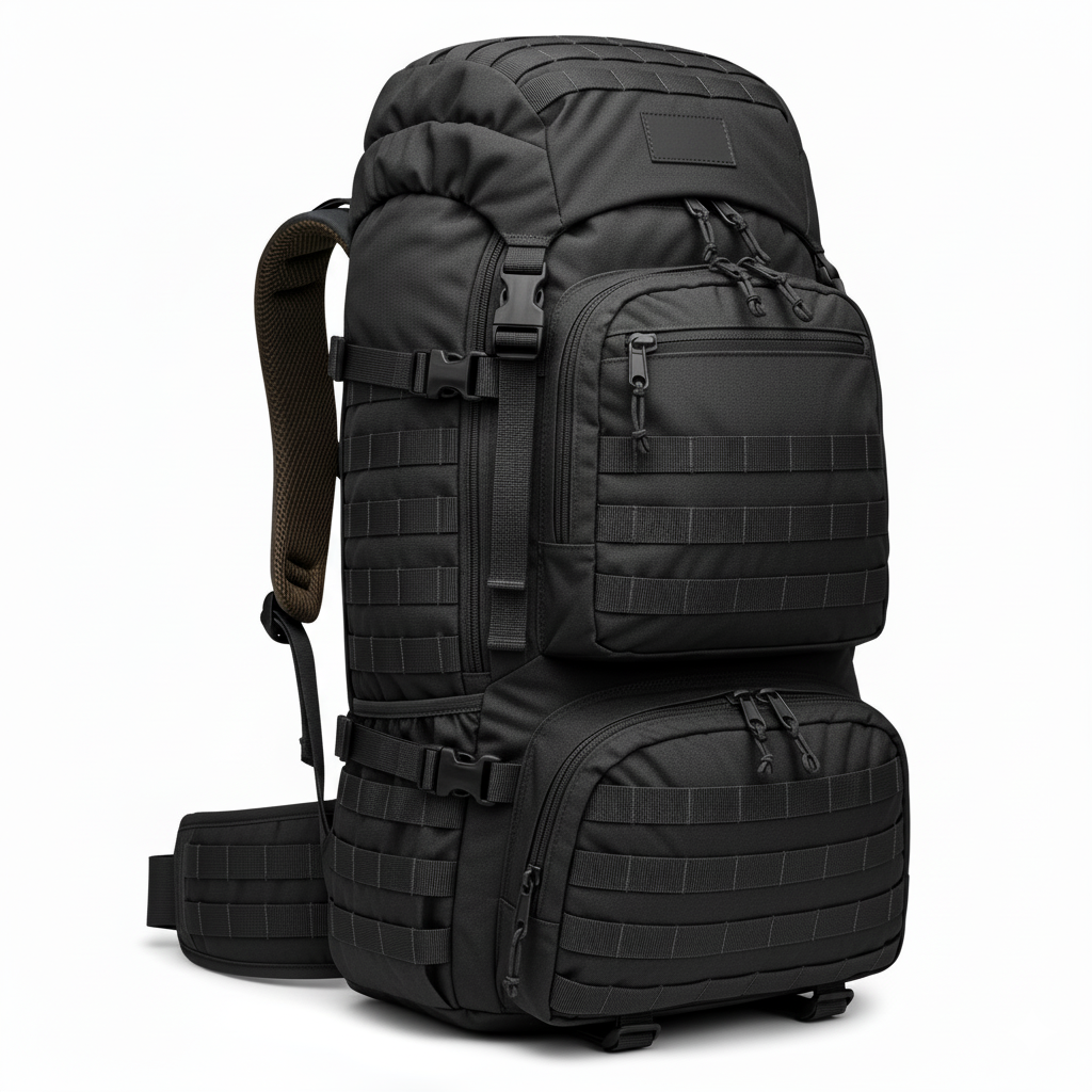 Water-Resistant 80L–100L Tactical Hiking Backpack with 600D Oxford Fabric for Multi-Day Outdoor Trips