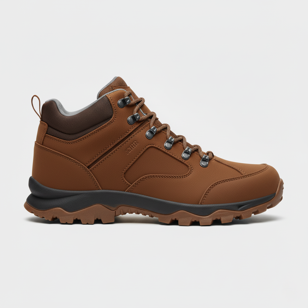 Mens Suede Hiking Shoes with Non Slip Rubber Sole and Ankle Support for Trail and Mountain Treks