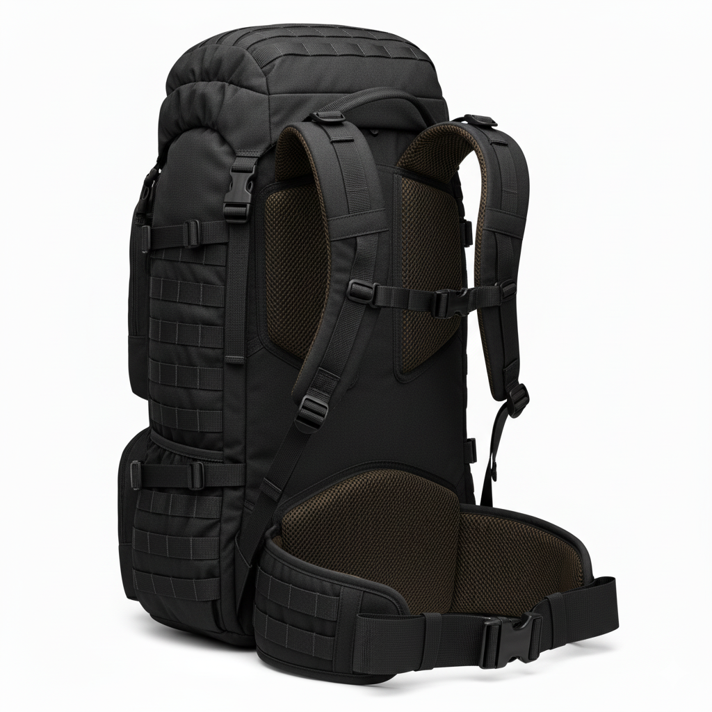 Water-Resistant 80L–100L Tactical Hiking Backpack with 600D Oxford Fabric for Multi-Day Outdoor Trips
