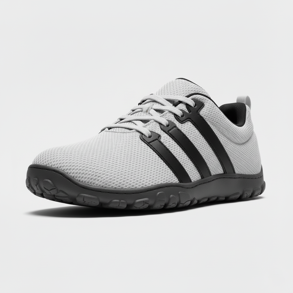 Lightweight Barefoot-Style Walking Shoe with Flexible Sole and Breathable Mesh Upper for Trail and Travel