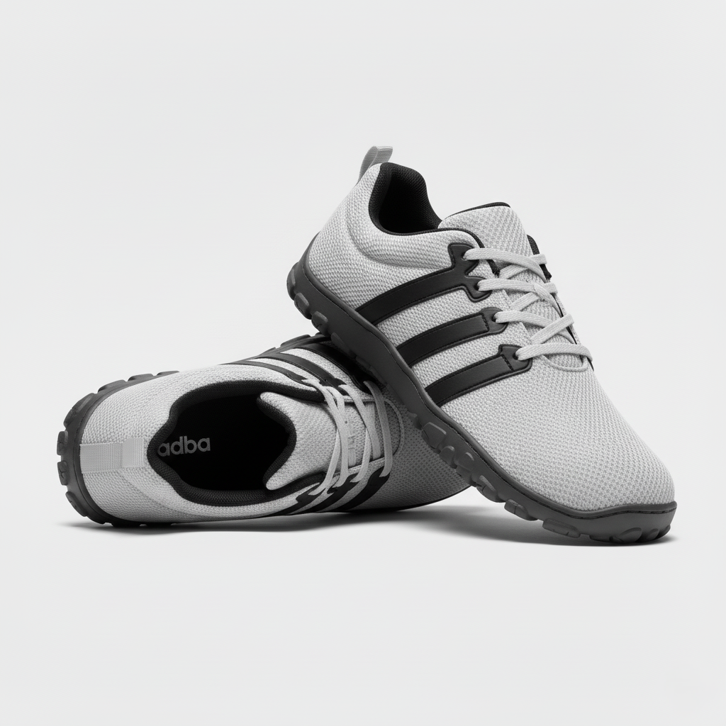 Lightweight Barefoot-Style Walking Shoe with Flexible Sole and Breathable Mesh Upper for Trail and Travel