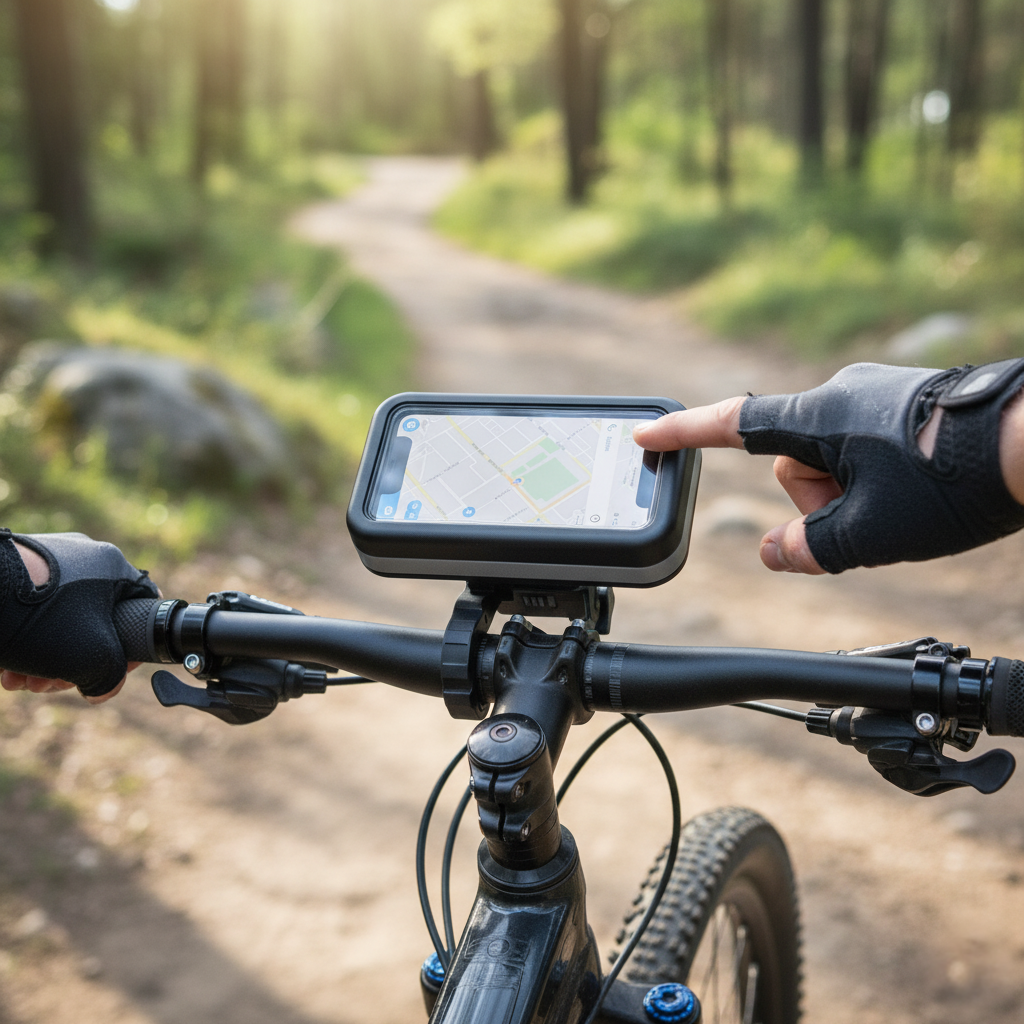 Water Resistant Bike Phone Mount with Secure Clamp and Touchscreen Window for Road and Trail Navigation