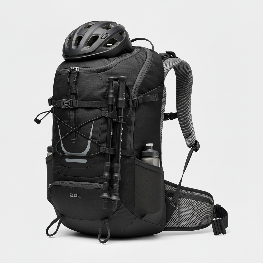 20L Lightweight Hiking Backpack with Ventilated Back and Gear Loops for Day Trips and Cycling