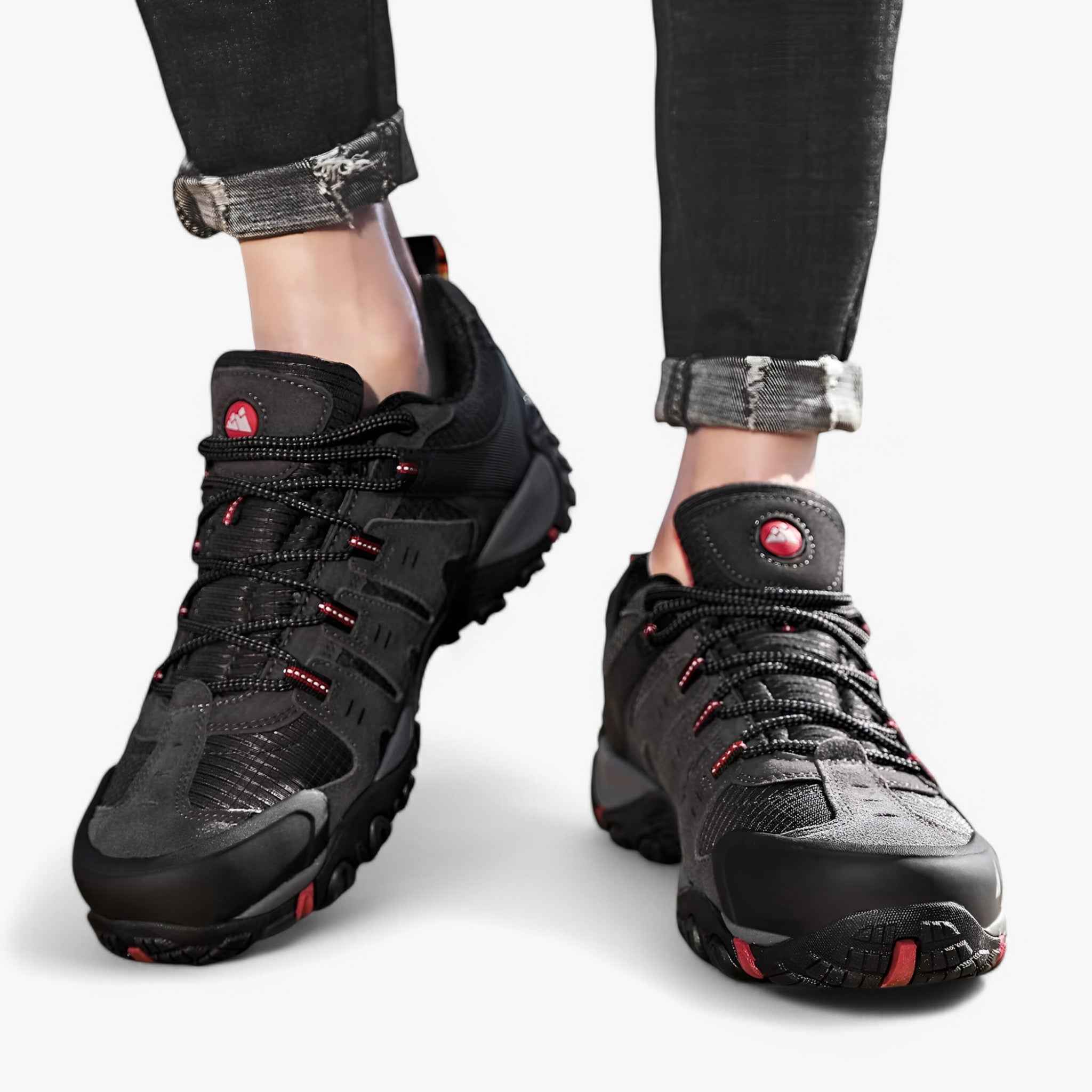 Men's Suede and Leather Hiking Shoes with Breathable Lining and Anti-Slip Outsole for Trail and Outdoor Use