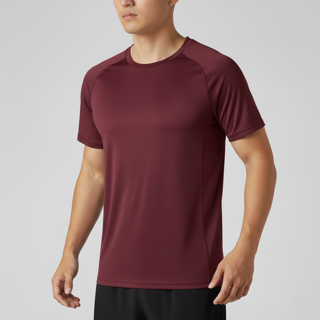 Mens Short Sleeve Quick Dry Polyester T Shirt for Running Hiking and Training