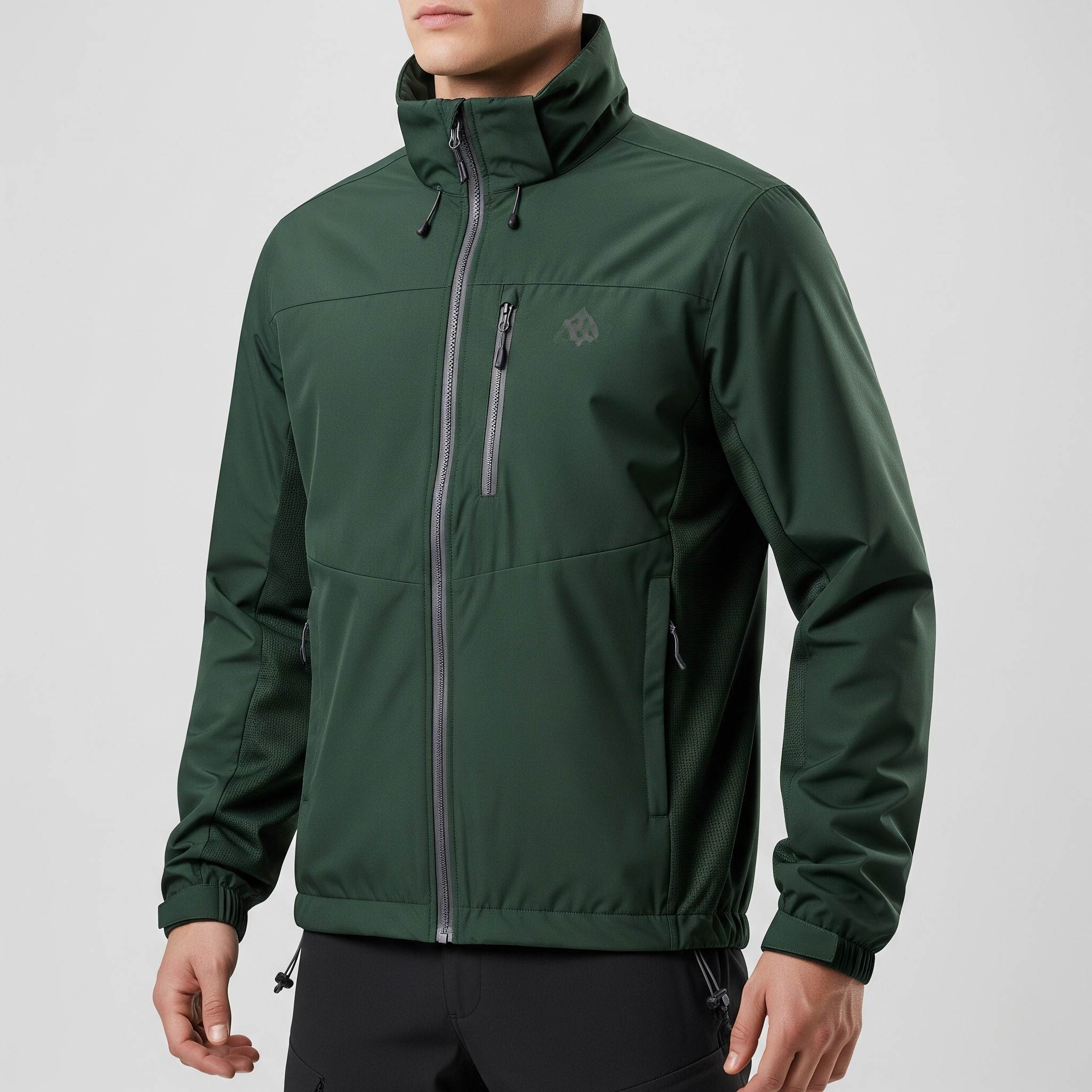 Men’s Windproof Hiking Jacket with Adjustable Hem and Breathable Fabric for Trail and Everyday Use