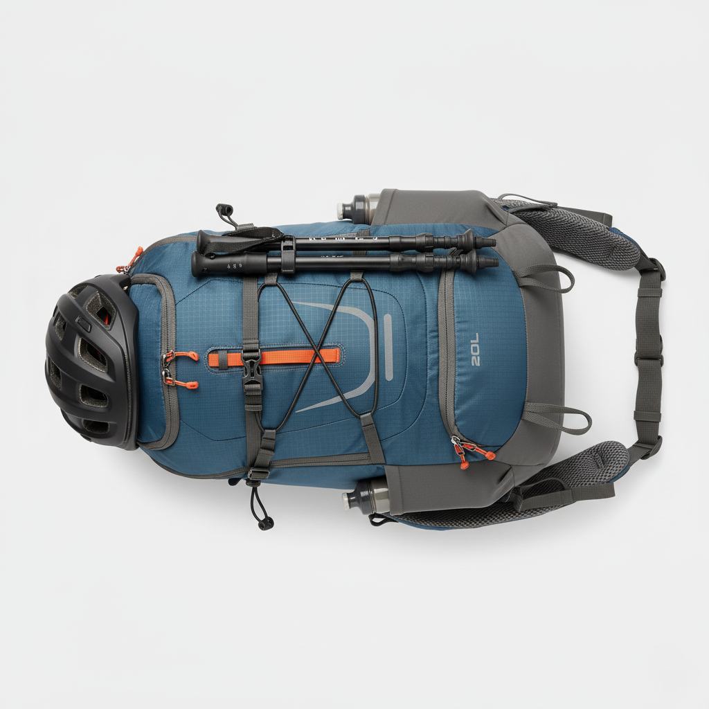 20L Lightweight Hiking Backpack with Ventilated Back and Gear Loops for Day Trips and Cycling