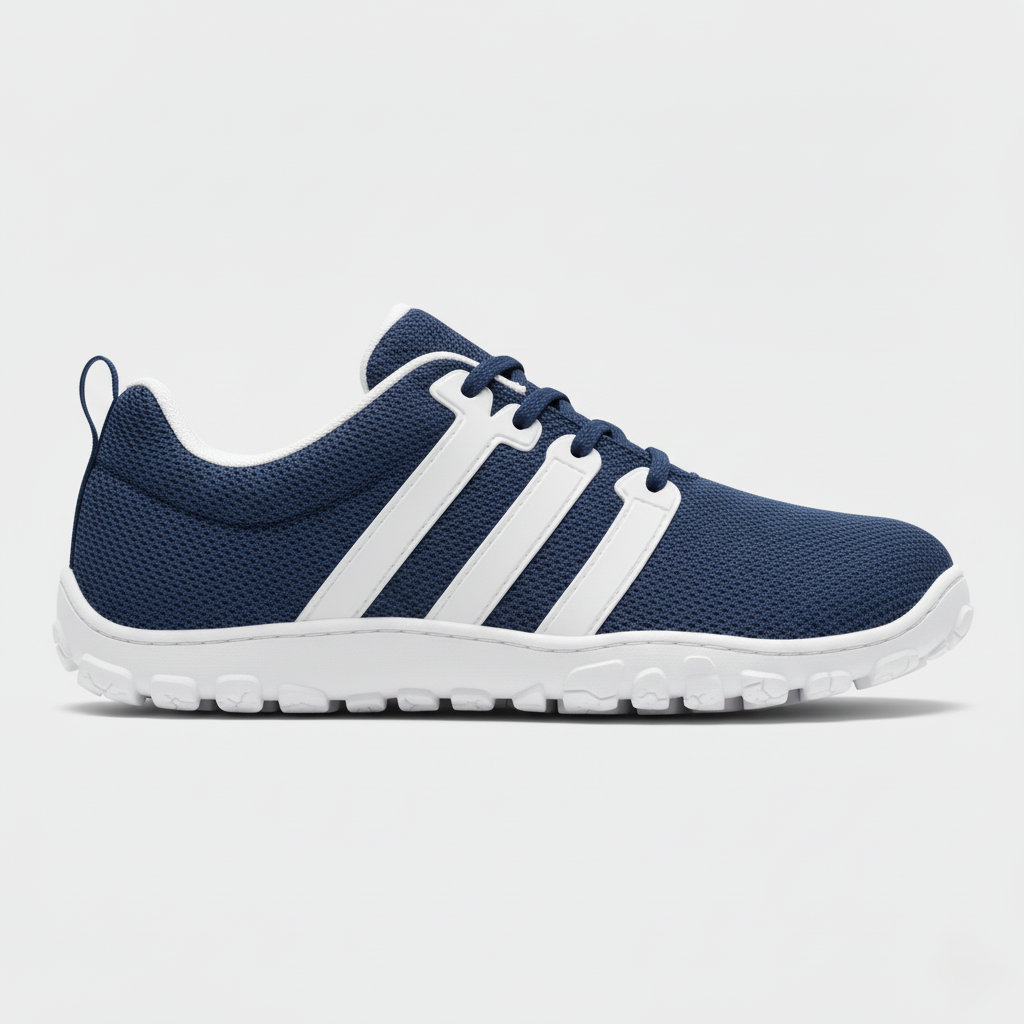 Lightweight Barefoot-Style Walking Shoe with Flexible Sole and Breathable Mesh Upper for Trail and Travel