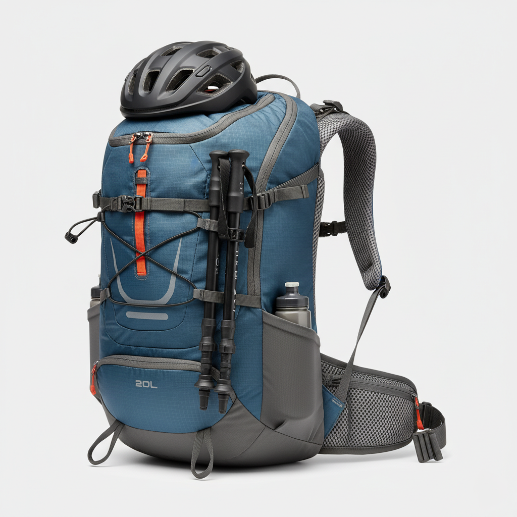 20L Lightweight Hiking Backpack with Ventilated Back and Gear Loops for Day Trips and Cycling