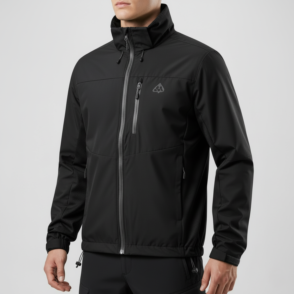 Men’s Windproof Hiking Jacket with Adjustable Hem and Breathable Fabric for Trail and Everyday Use