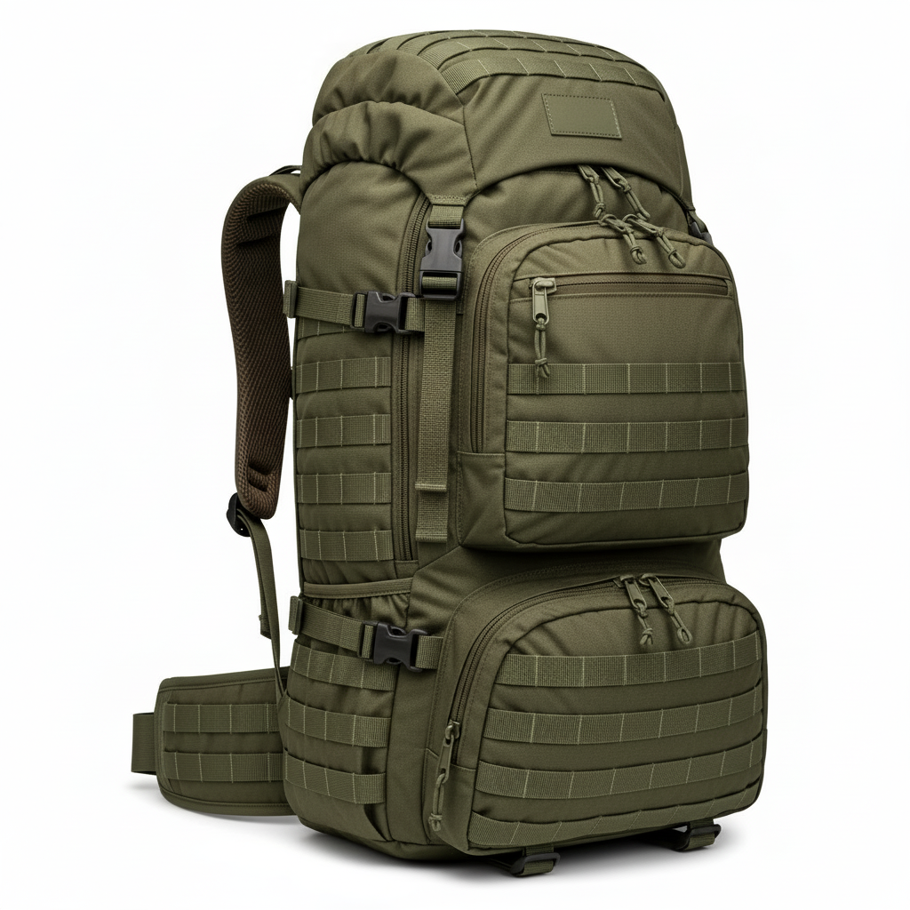 Water-Resistant 80L–100L Tactical Hiking Backpack with 600D Oxford Fabric for Multi-Day Outdoor Trips