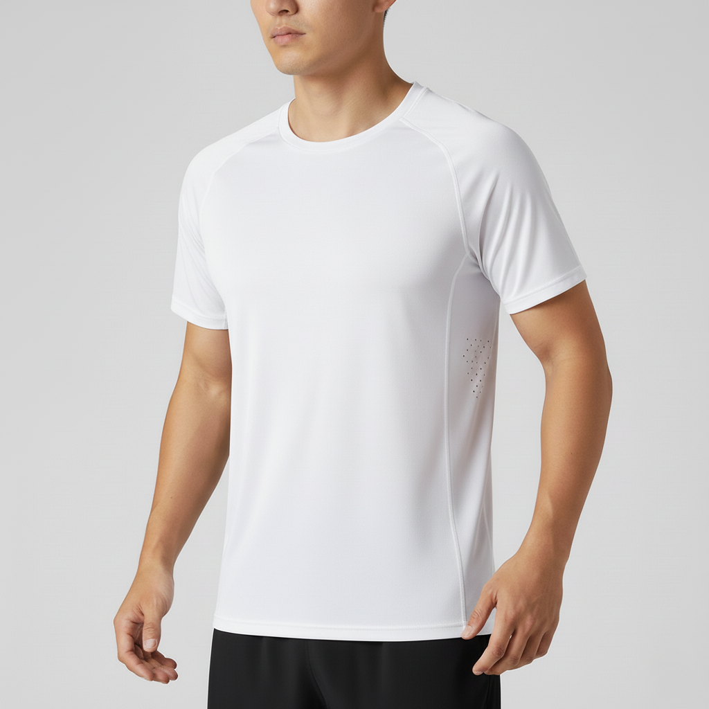 Mens Short Sleeve Quick Dry Polyester T Shirt for Running Hiking and Training