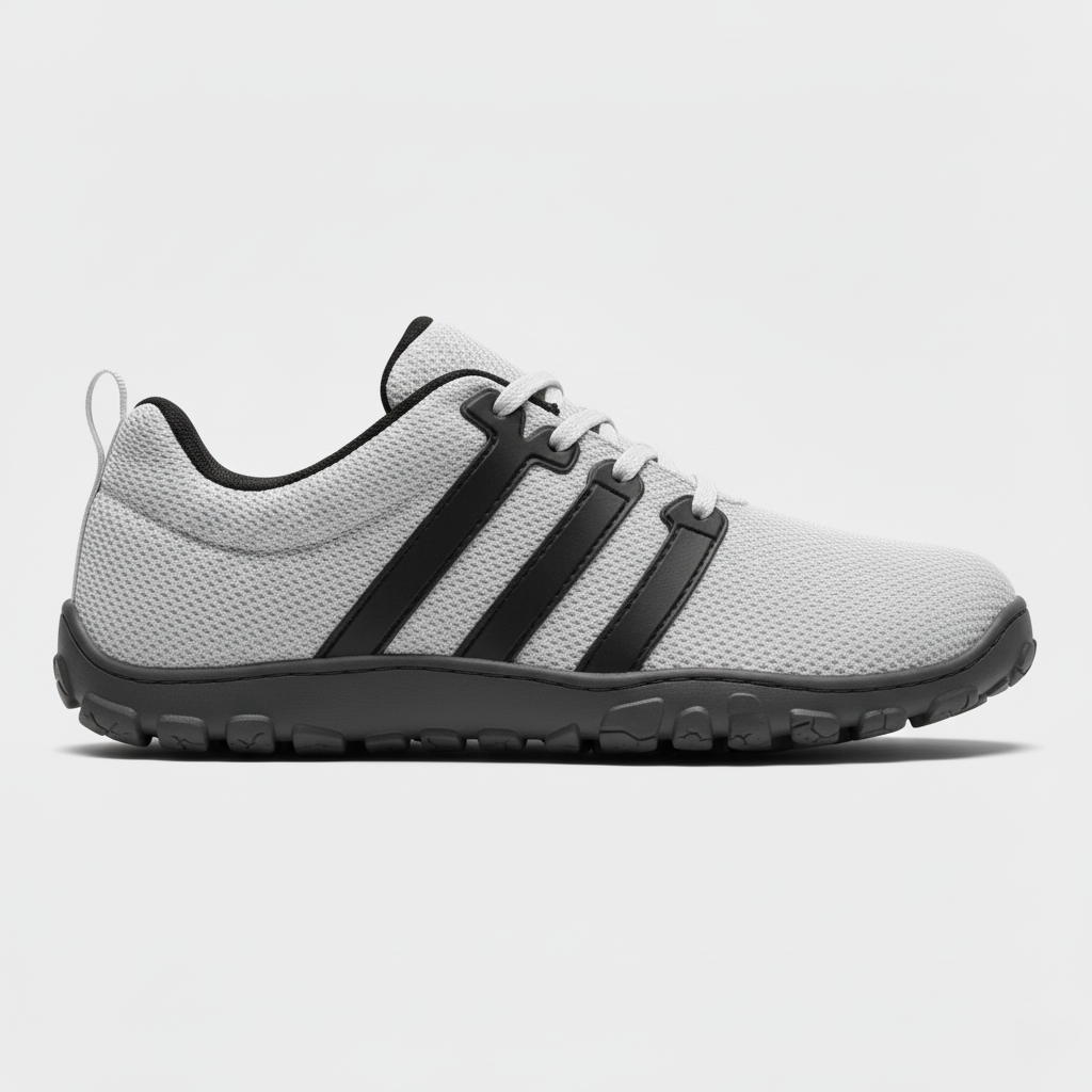 Lightweight Barefoot-Style Walking Shoe with Flexible Sole and Breathable Mesh Upper for Trail and Travel