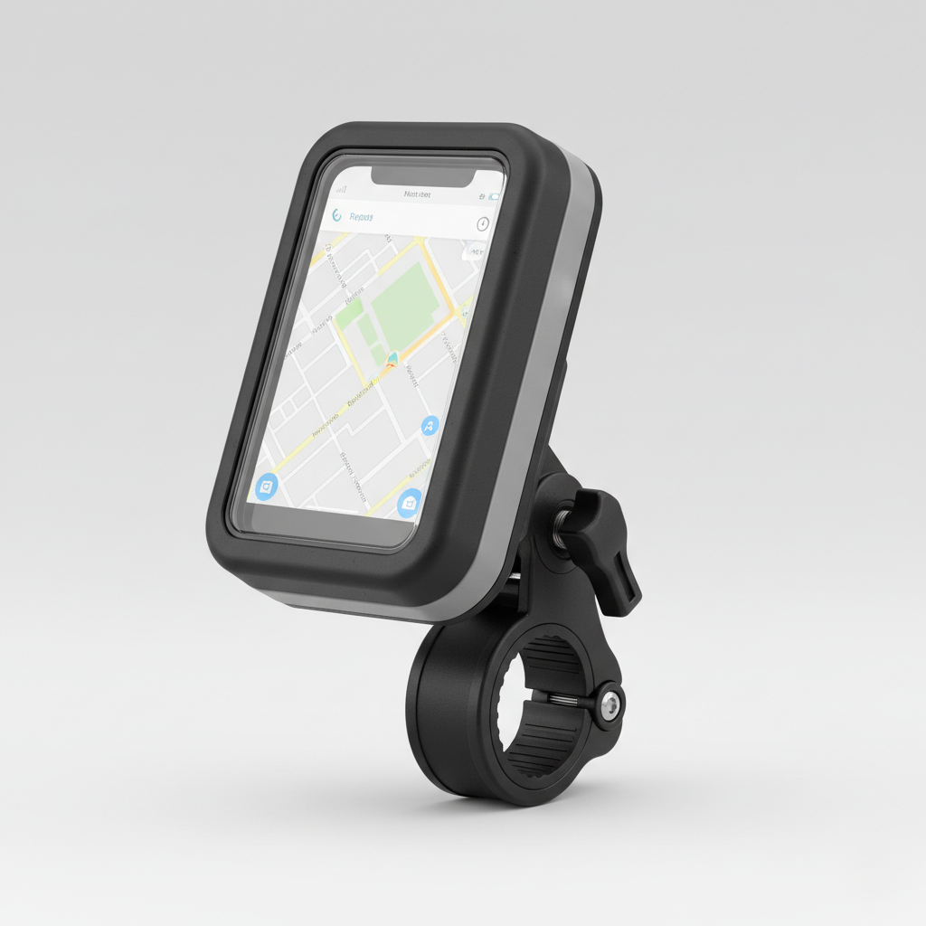 Water Resistant Bike Phone Mount with Secure Clamp and Touchscreen Window for Road and Trail Navigation