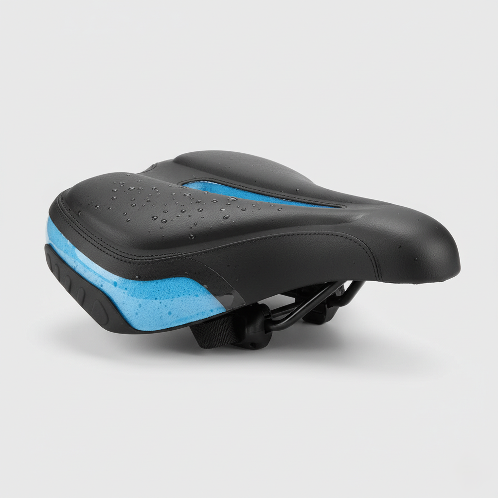 Waterproof Shock-Absorbing Bike Seat Cushion with Foam Padding for City and E-Bike Rides