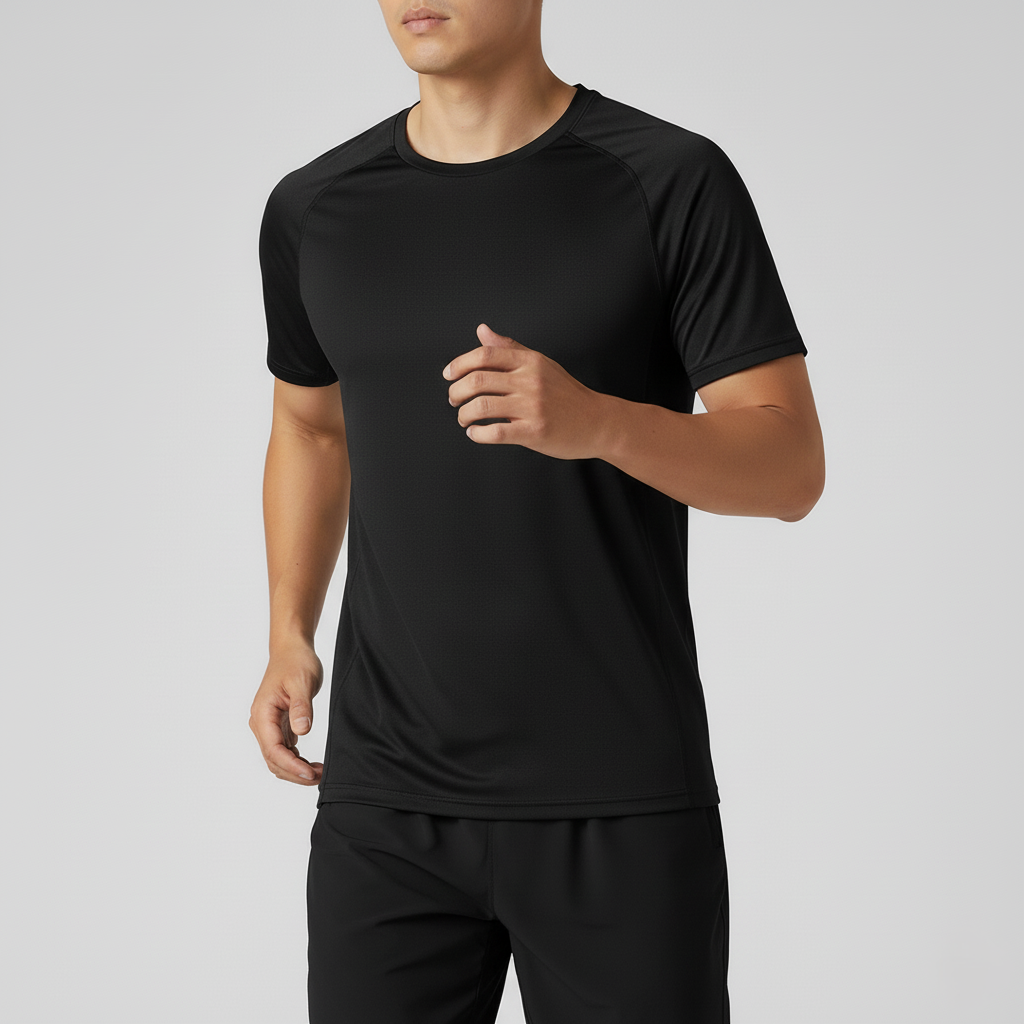 Mens Short Sleeve Quick Dry Polyester T Shirt for Running Hiking and Training